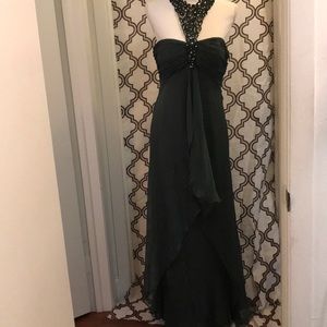 Nina Austin Dark Green Strapless‎ Sequins Sz M